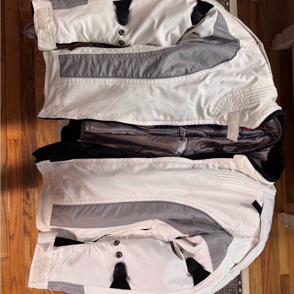 White and Gray Motorcycle Jacket